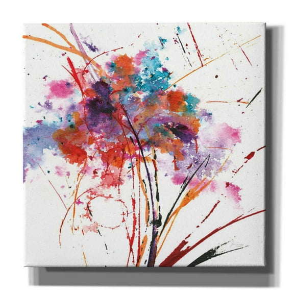 Epic Graffiti 'Floral Explosion I on White' by Jan Griggs, Canvas Wall Art, 18"x18"