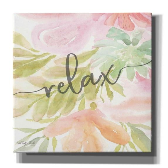 Epic Graffiti 'Floral Relax' by Cindy Jacobs, Canvas Wall Art, 12"x12"
