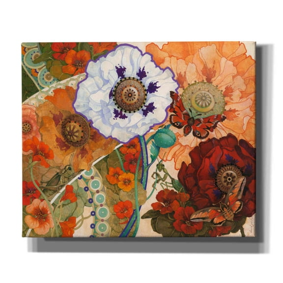 Epic Graffiti 'Floral Tapestry' by David Galchutt, Canvas Wall Art, 24"x20"