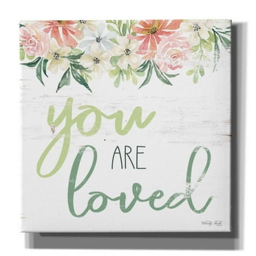 Epic Graffiti 'Floral You Are Loved' by Cindy Jacobs, Canvas Wall Art, 12"x12"