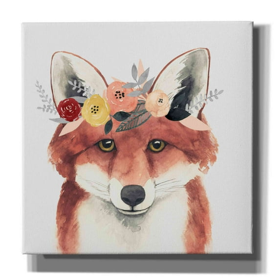 Epic Graffiti 'Flower Crown Forester IV' by Grace Popp, Canvas Wall Art, 26"x26"