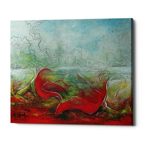 Epic Graffiti "Flower Love" by Samedin Asllani, Giclee Canvas Wall Art, 16"x18" 26" x 30"