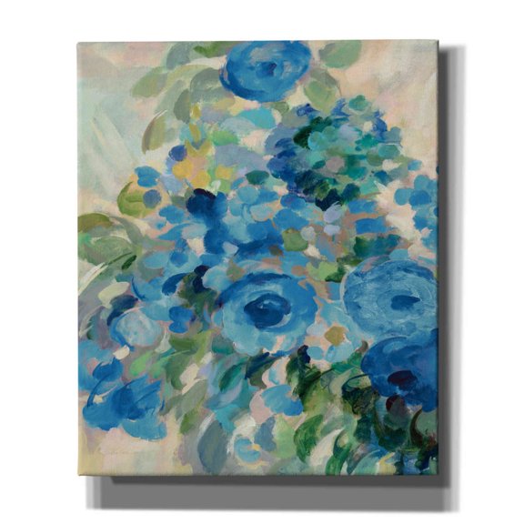Epic Graffiti 'Flower Market II Blue' by Silvia Vassileva, Canvas Wall Art, 20"x24"