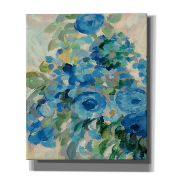 Epic Graffiti 'Flower Market II Blue' by Silvia Vassileva, Canvas Wall Art, 20"x24"