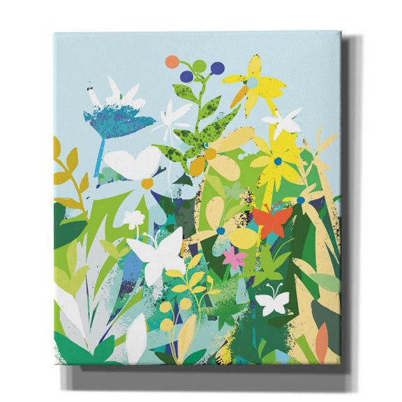 Epic Graffiti 'Flowers And Butterflies' by Holly McGee, Canvas Wall Art, 26"x30"