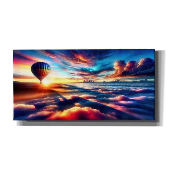 Epic Graffiti 'Flying Free Over The Clouds' by Rey Klimt Canvas Wall Art, 24" x 12"