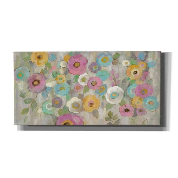 Epic Graffiti 'Fog and Flowers I' by Silvia Vassileva, Canvas Wall Art, 24"x12"