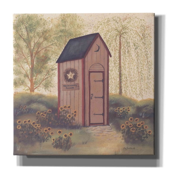 Epic Graffiti 'Folk Art Outhouse I' by Pam Britton, Canvas Wall Art, 37"x37"