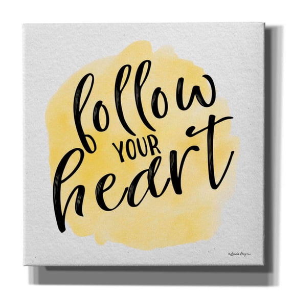 Epic Graffiti 'Follow Your Heart' by Susie Boyer, Giclee Canvas Wall Art, 37"x37"