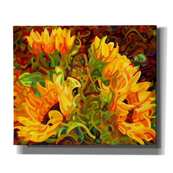 Epic Graffiti 'Four Sunflowers' by Mandy Budan, Canvas Wall Art, 24"x20"
