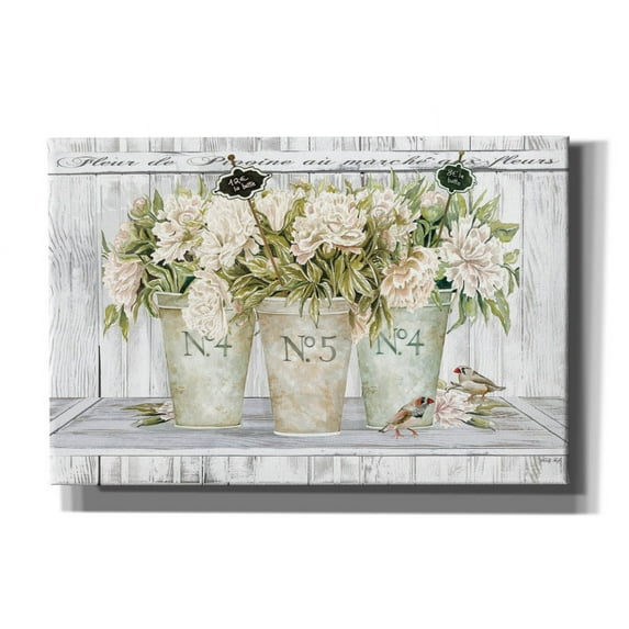 Epic Graffiti 'French Peonies Still Life II' by Cindy Jacobs, Canvas Wall Art, 18"x12"