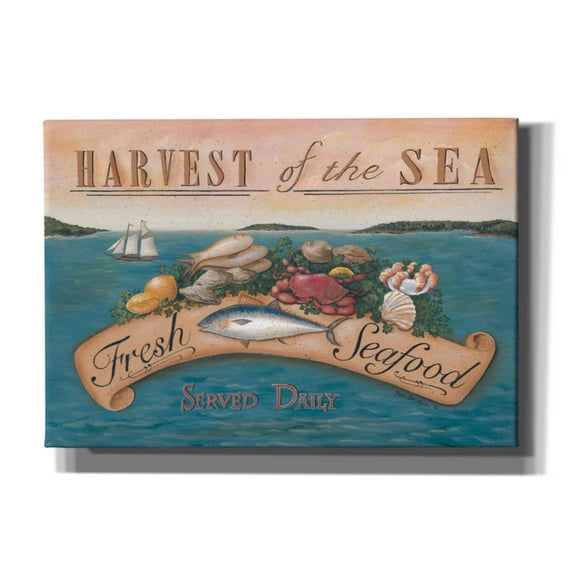 Epic Graffiti 'Fresh Seafood' by Pam Britton, Canvas Wall Art, 26"x18"