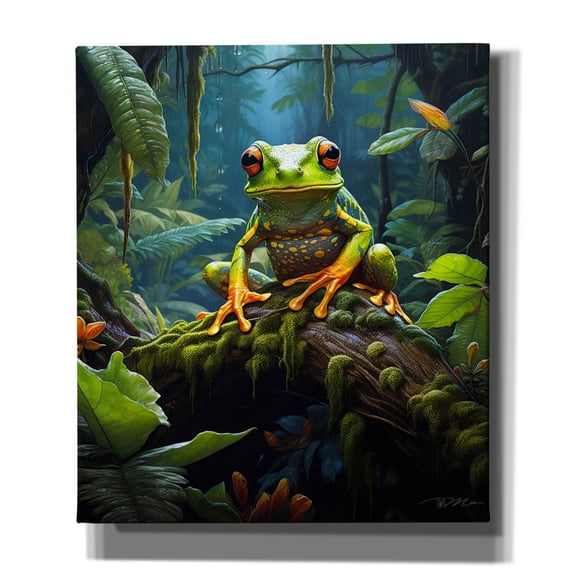 Epic Graffiti 'Frog In The Forest' by Momart Canvas Wall Art, 26" x 30"
