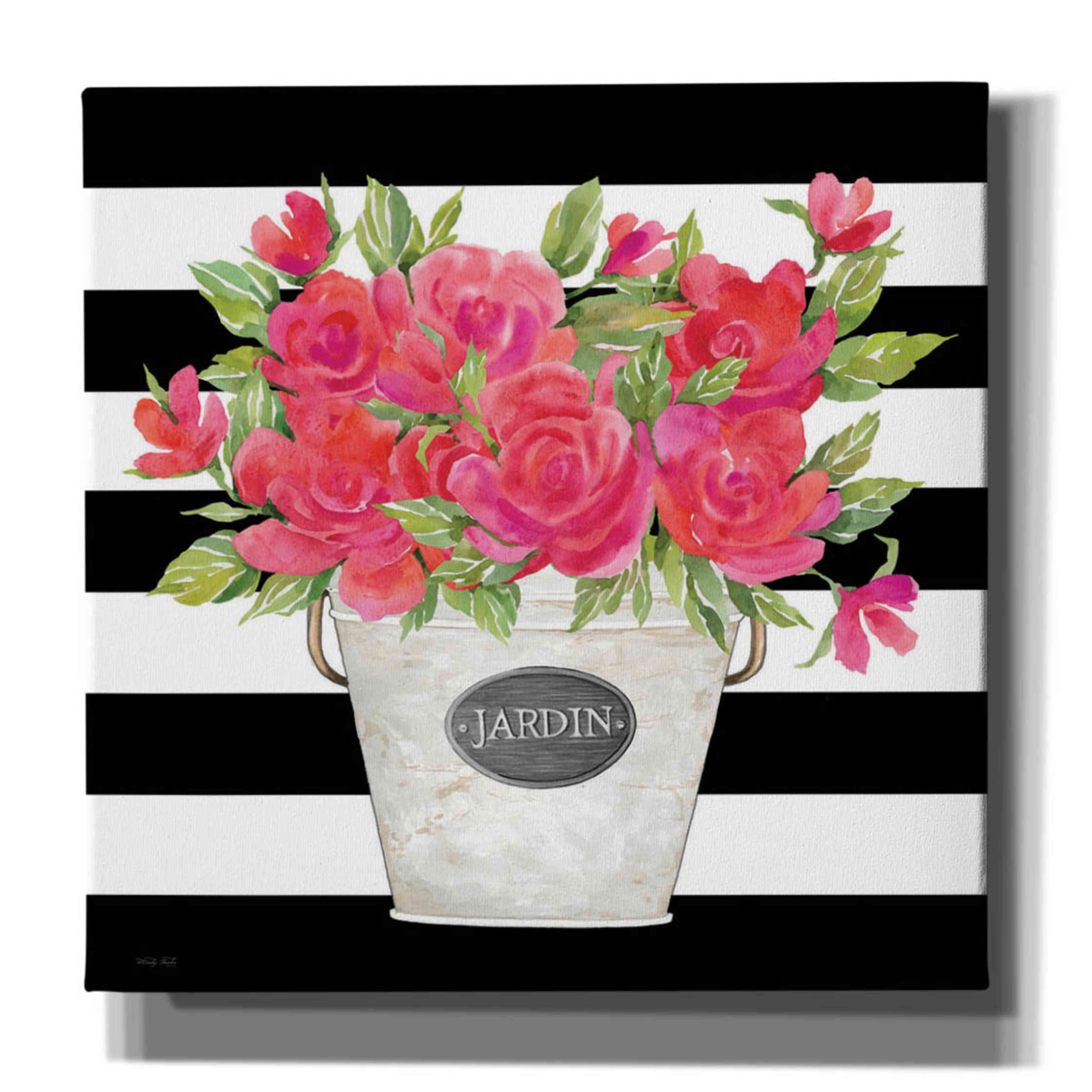 Epic Graffiti 'Fuchsia Jardin Stripes' by Cindy Jacobs, Canvas Wall Art ...