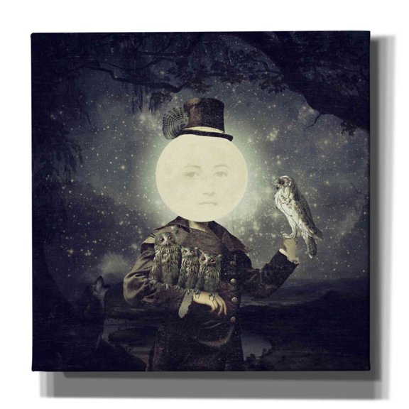 Epic Graffiti 'Full Moon' by Paula Belle Flores, Giclee Canvas Wall Art, 26"x26"