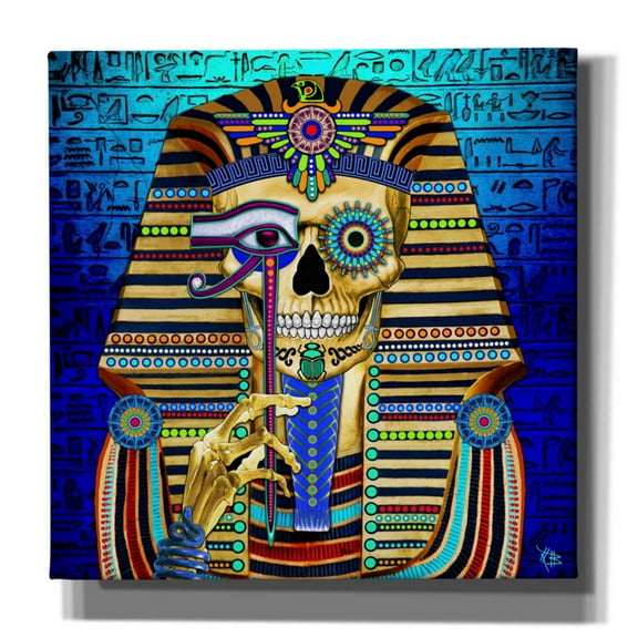 Epic Graffiti 'Funky Bone Pharaoh' by Fusion Idol Arts, Canvas Wall Art, 37"x37"