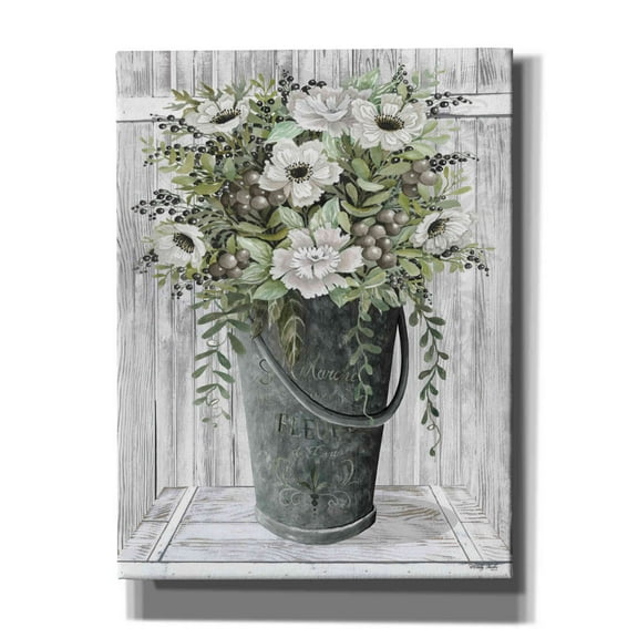 Epic Graffiti 'Galvanized Fleurs' by Cindy Jacobs, Canvas Wall Art, 12"x16"