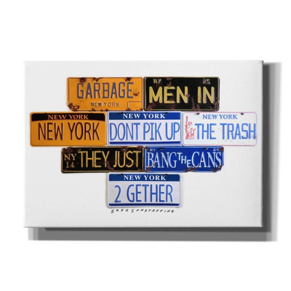 Epic Graffiti 'Garbage Men In NY' by Gregory Constantine, Giclee Canvas Wall Art, 26"x18"