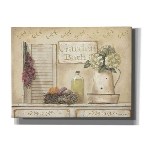 Epic Graffiti 'Garden Bath' by Pam Britton, Canvas Wall Art, 16"x12"