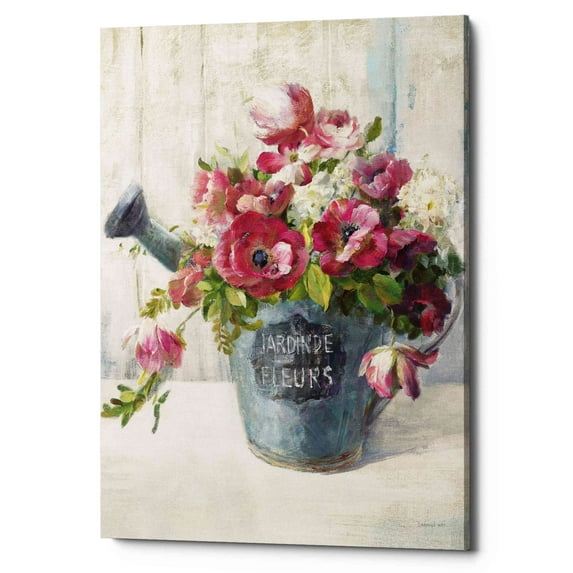 Epic Graffiti 'Garden Blooms II' by Danhui Nai, Giclee Canvas Wall Art - Purple 12" x 16"
