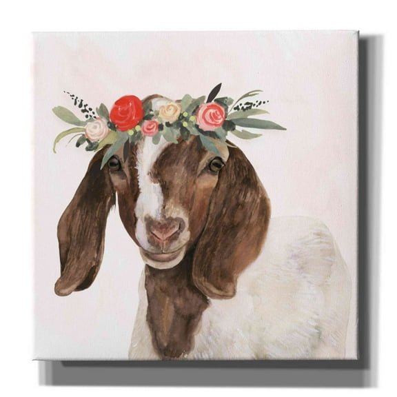 Epic Graffiti 'Garden Goat II' by Victoria Borges, Canvas Wall Art, 26"x26"