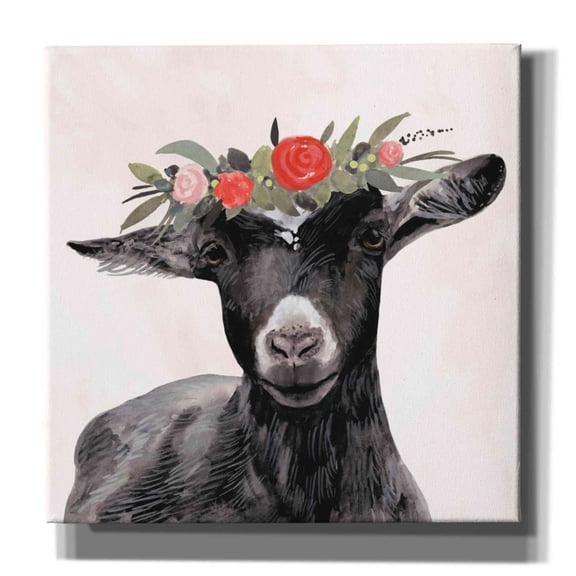 Epic Graffiti 'Garden Goat III' by Victoria Borges, Canvas Wall Art, 37"x37"