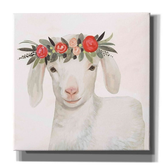 Epic Graffiti 'Garden Goat IV' by Victoria Borges, Canvas Wall Art, 37"x37"