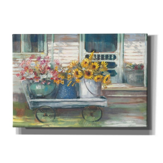 Epic Graffiti 'Garden Wagon Bright' by Carol Rowan, Giclee Canvas Wall Art, 26"x18"