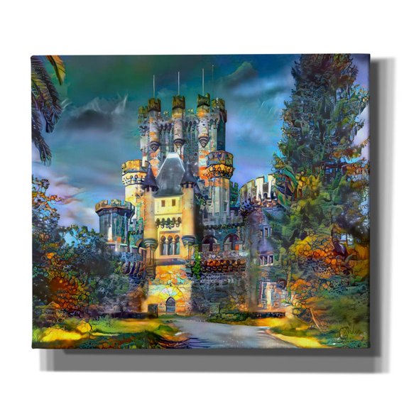 Epic Graffiti 'Gatica Spain Butron Castle' by Pedro Gavidia, Canvas Wall Art, 30"x26"