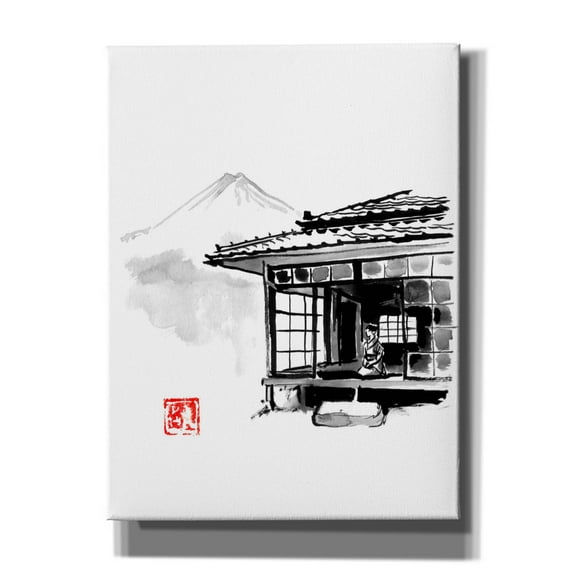 Epic Graffiti 'Geisha Living At The Fuji' by Pechane, Canvas Wall Art, 12"x16"