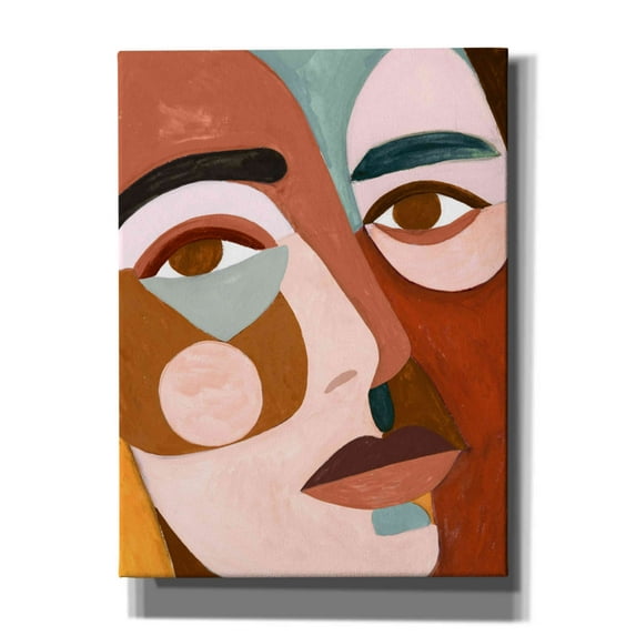 Epic Graffiti 'Geo Face III' by Victoria Borges, Canvas Wall Art, 40"x54"