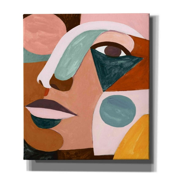 Epic Graffiti 'Geo Face IV' by Victoria Borges, Canvas Wall Art, 26"x30"