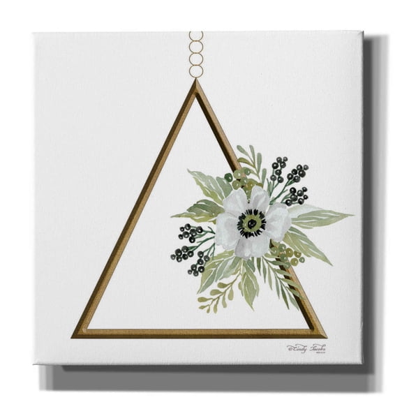 Epic Graffiti 'Geometric Triangle Muted Floral II' by Cindy Jacobs, Canvas Wall Art, 18"x18"