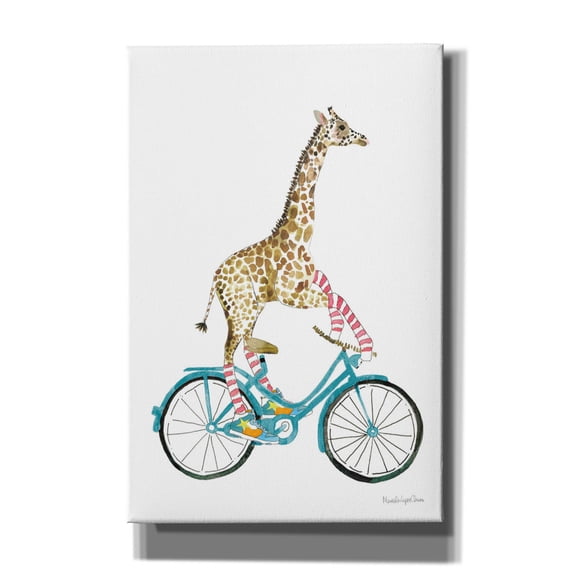 Epic Graffiti 'Giraffe Joy Ride 1 No Balloons' by Mercedes Lopez Charro Canvas Wall Art, 40" x 60"