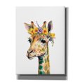 thumbnail image 1 of Epic Graffiti 'Giraffe With Flowers' by Svetlana Aleynikova Canvas Wall Art, 40" x 54", 1 of 8