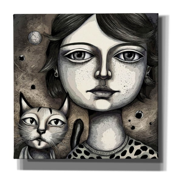 Epic Graffiti 'Girl And The Cat' by Andreas Magnusson Canvas Wall Art, 37" x 37"
