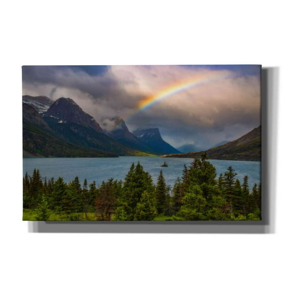 Epic Graffiti 'Glacier Rainbow - Glacier National Park' by Darren White, Giclee Canvas Wall Art, 40"x26"