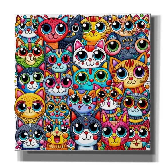 Epic Graffiti 'Glaring Cats 2' by Rey Klimt Canvas Wall Art, 12" x 12"