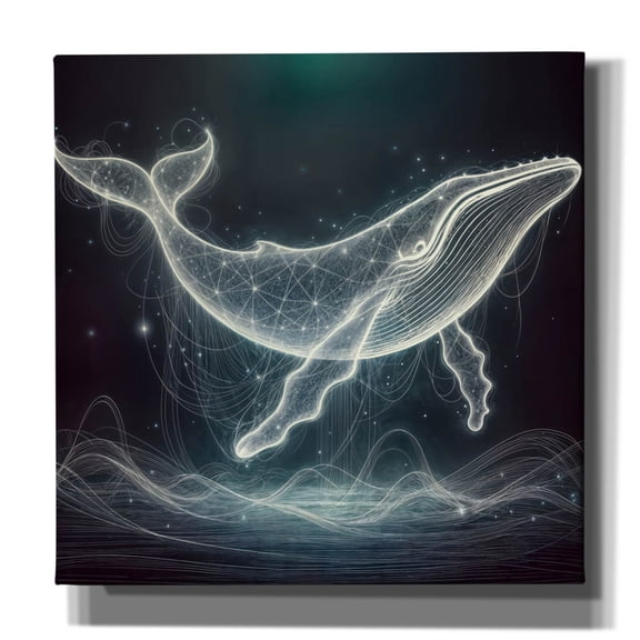 Epic Graffiti 'Glowing Whale' by Rey Klimt Canvas Wall Art, 12" x 12"