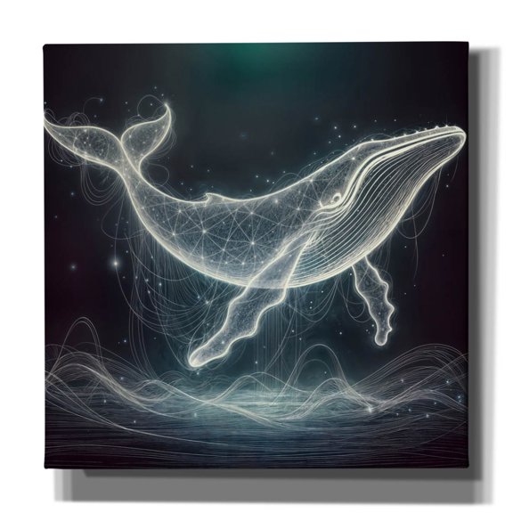 Epic Graffiti 'Glowing Whale' by Rey Klimt Canvas Wall Art, 26" x 26"