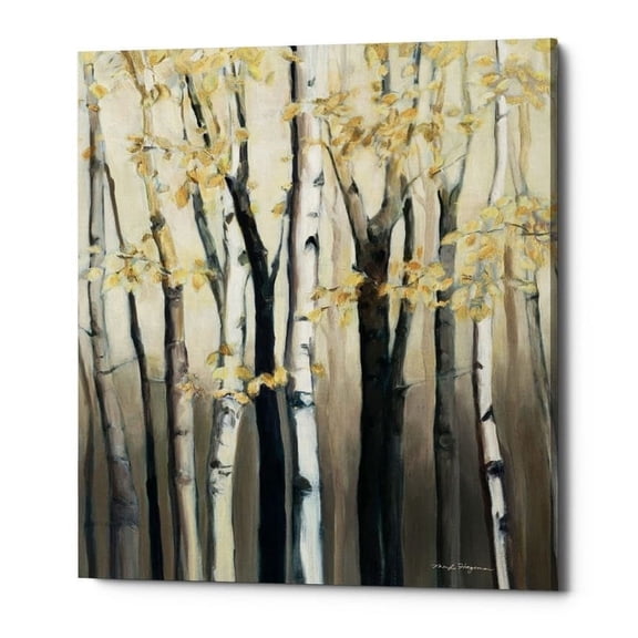 Epic Graffiti "Golden Birch I" by Marilyn Hageman, Giclee Canvas Wall Art, 16"x18" 16" x 18"