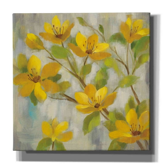 Epic Graffiti 'Golden Bloom I' by Silvia Vassileva, Canvas Wall Art, 26"x26"