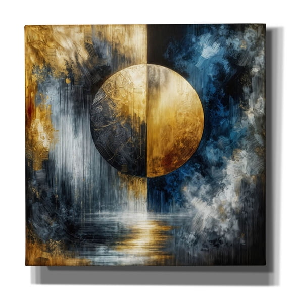 Epic Graffiti 'Golden Circle Abstract 10' by Rey Klimt Canvas Wall Art, 18" x 18"