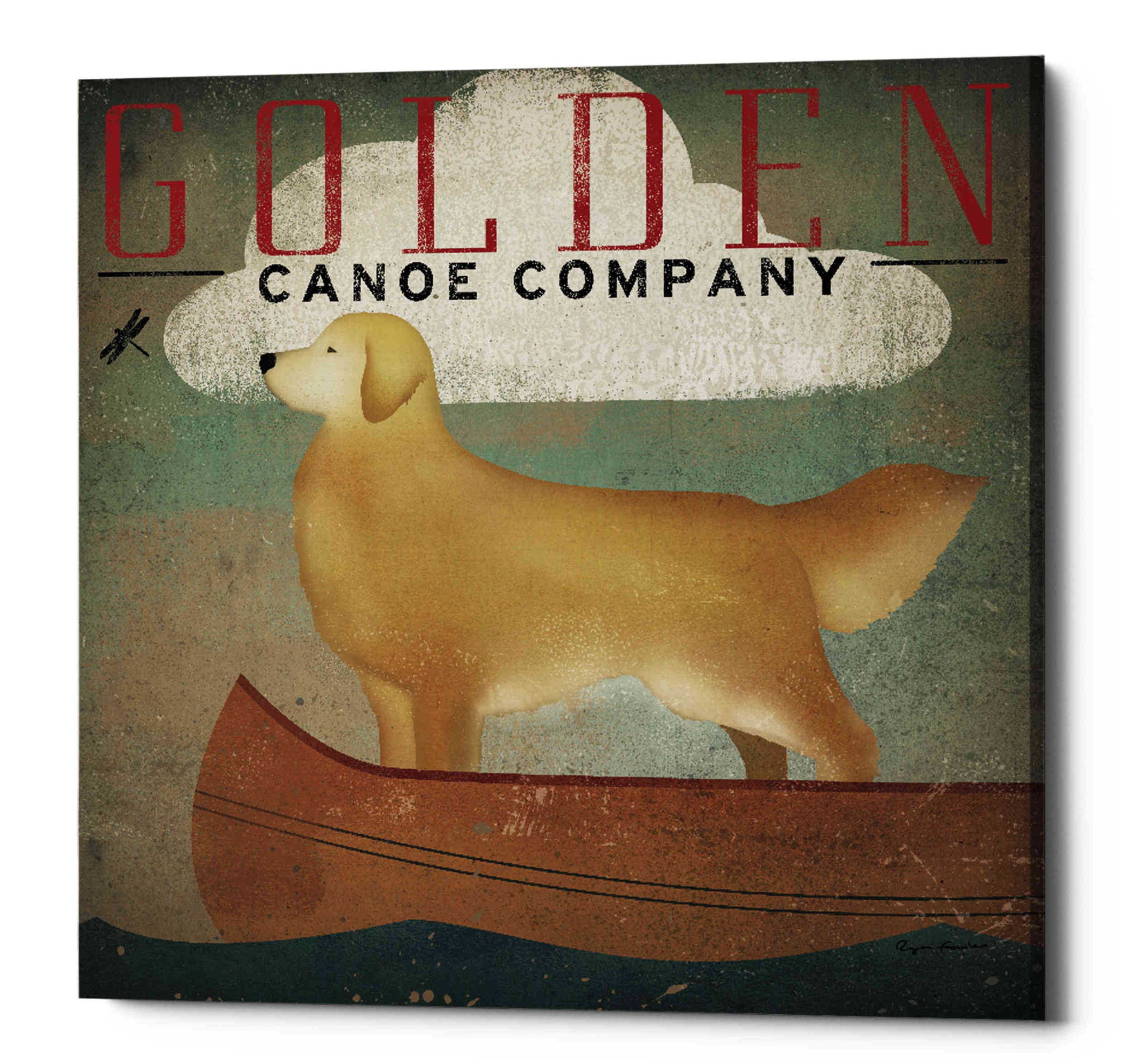 Golden Dog Canoe Company 12" x 12" Canvas Print
