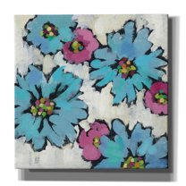 Epic Graffiti 'Graphic Pink and Blue Floral III' by Silvia Vassileva, Canvas Wall Art, 37"x37"