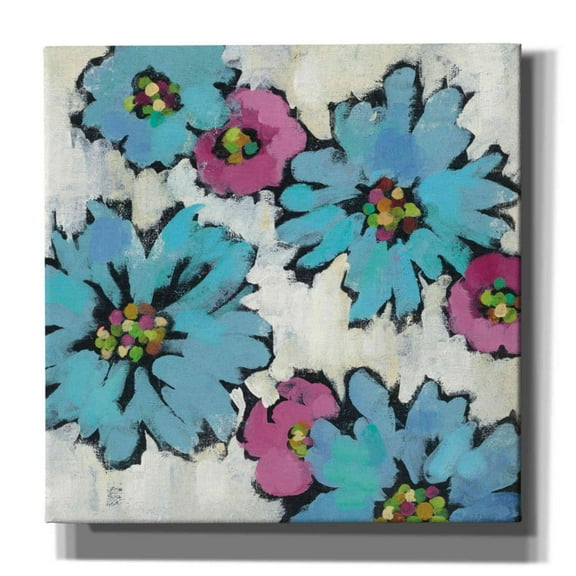 Epic Graffiti 'Graphic Pink and Blue Floral III' by Silvia Vassileva, Canvas Wall Art, 37"x37"