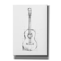 Epic Graffiti "Guitar Sketch" by Ethan Harper, Canvas Wall Art, 18"x26"