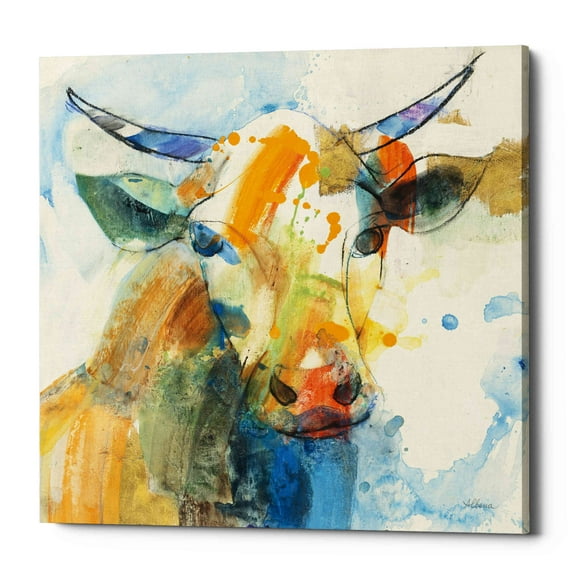 Epic Graffiti 'Happy Cows I' by Albena Hristova, Canvas Wall Art, 18"x18"