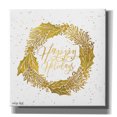 thumbnail image 1 of Epic Graffiti 'Happy Holidays Golden Wreath' by Cindy Jacobs, Canvas Wall Art, 26"x26", 1 of 2