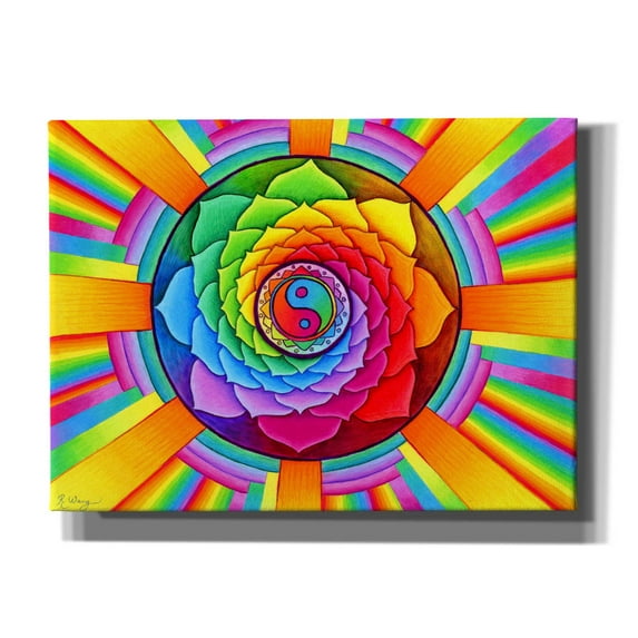 Epic Graffiti 'Healing Lotus' by Rebecca Wang Art, Acrylic Glass Wall Art, 54"x40"